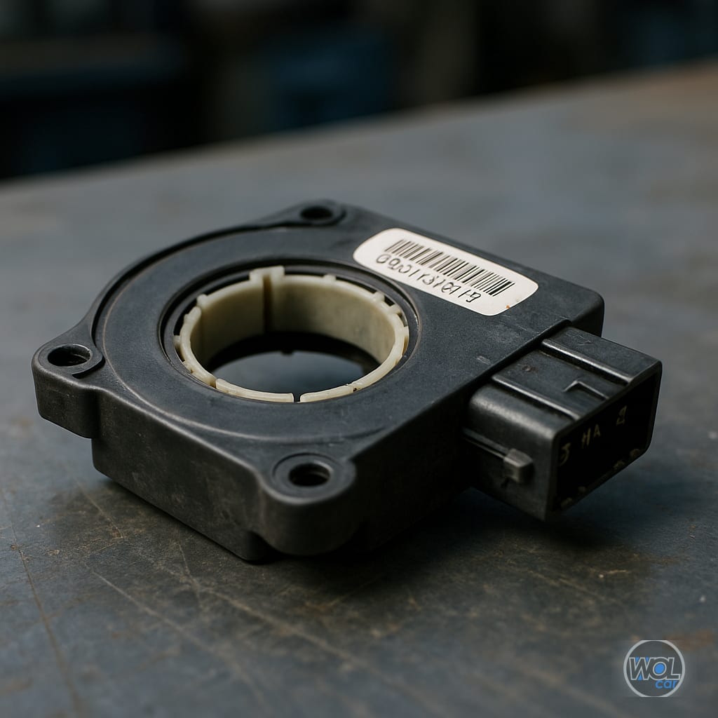 Senzor coloană volan second-hand Peugeot 206 pe masa de lucru, cu detalii vizibile